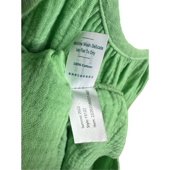 Marine Layer‎ Jude Flutter Sleeve Jade Sheen Midi Dress Sz Large Women's - Picture 6 of 6